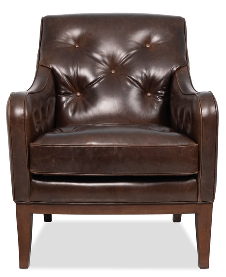 Belvedere Tufted Lounge Chair - Dark Brown by Hooker Furniture - View 1