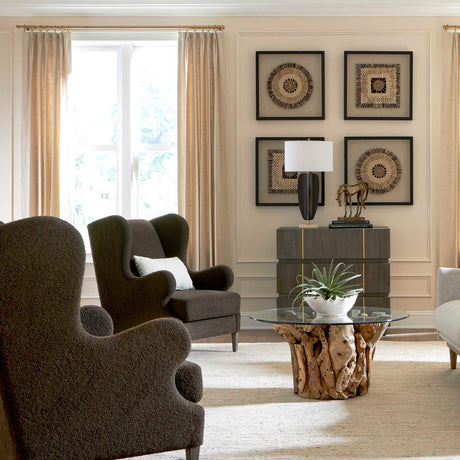 Serpentine Brown Fabric Accent Chair - Dark Brown by Uttermost - View 9