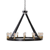 Marlow 12 Light Circle Chandelier - Black by Uttermost - View 1