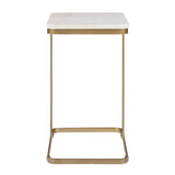 Tylan Marble Accent Table Brass / White - Gold / White by Uttermost - View 4