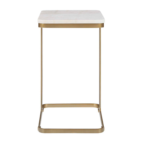 Tylan Marble Accent Table Brass / White - Gold / White by Uttermost - View 4