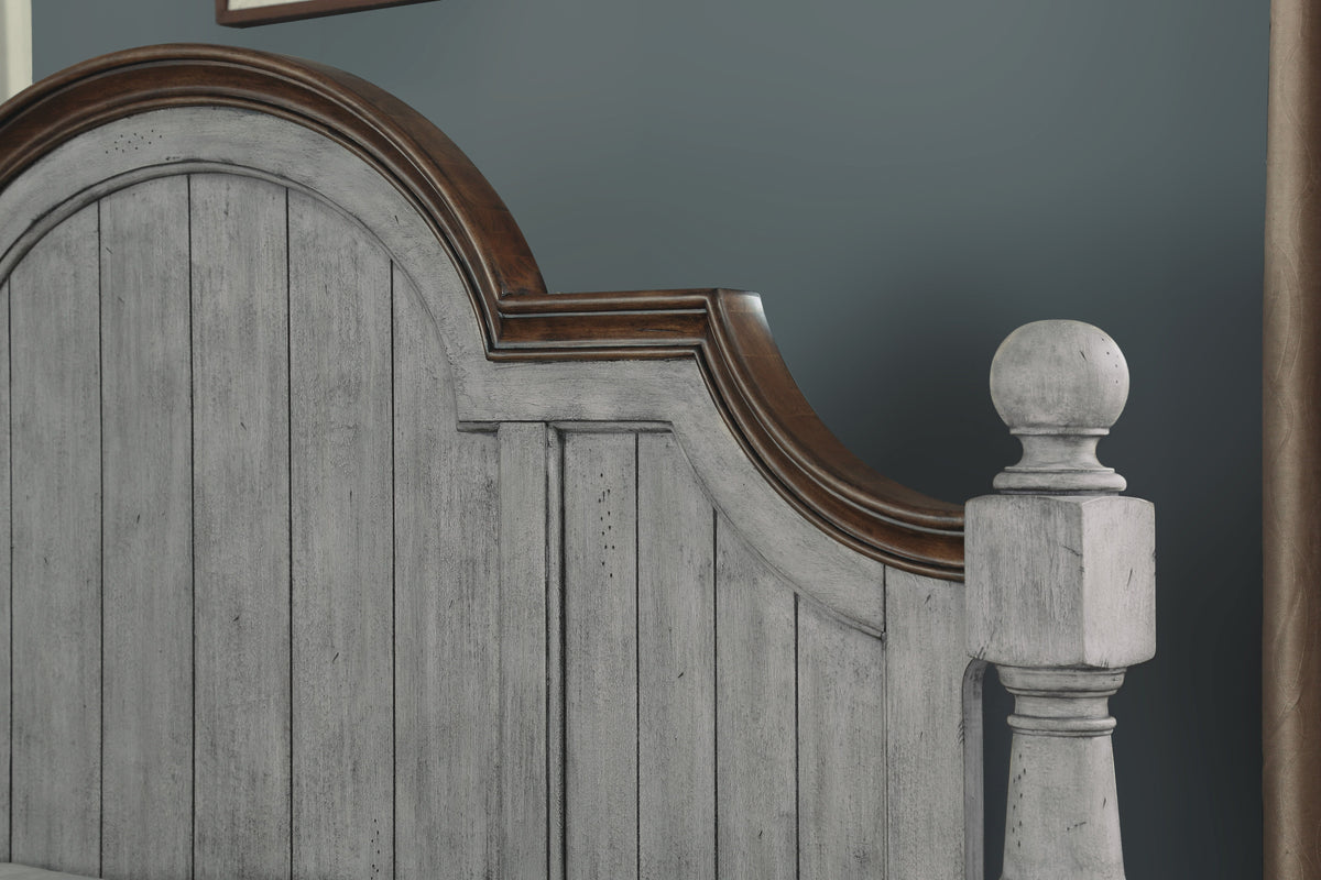 Plymouth Queen Poster Bed - Gray | Flexsteel
