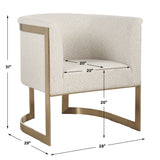 Bellina Plush Barrel Chair - Gold by Uttermost - View 8