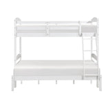 Twin over Full Bunk Bed with Guard Rails 1pc Sturdy Wood Frame White Finish Youth Bedroom Furniture - sold by Home Elegance USA