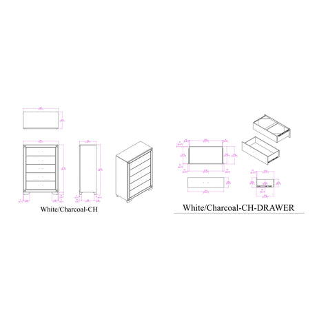 Soulmarie White 5PC King Bedroom Set - sold by Home Elegance USA