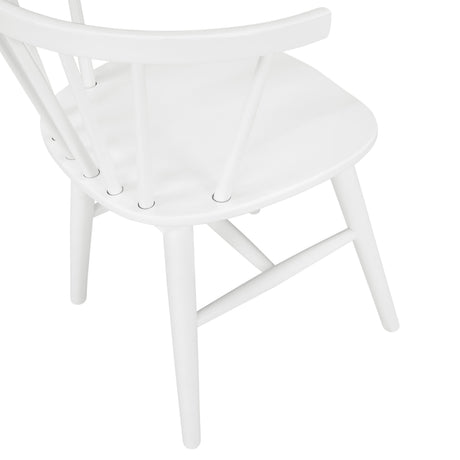 Alwynn White and Natural Wood 7-piece Dining Set, Dining Table with 6 Stylish Windsor Chairs - sold by Home Elegance USA