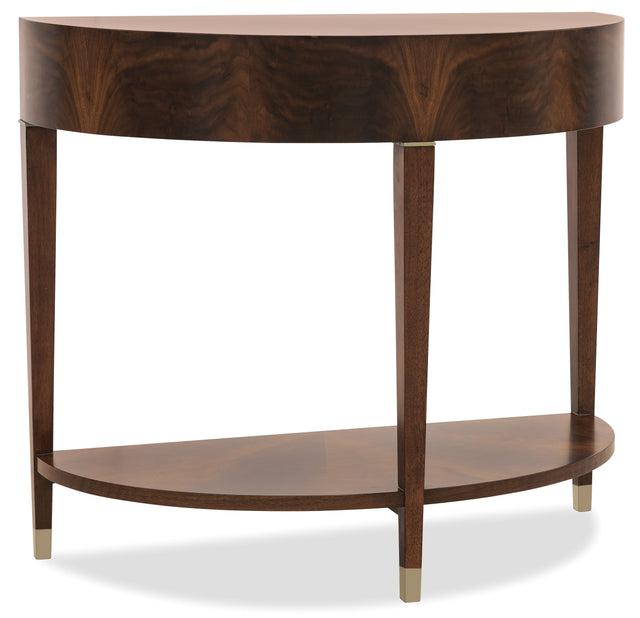 Archives Demilune Console Classic Walnut - Dark Brown by Hooker Furniture - View 1