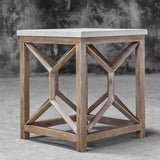 Catali Stone End Table White & Light Brown - White / Light Brown by Uttermost - View 6