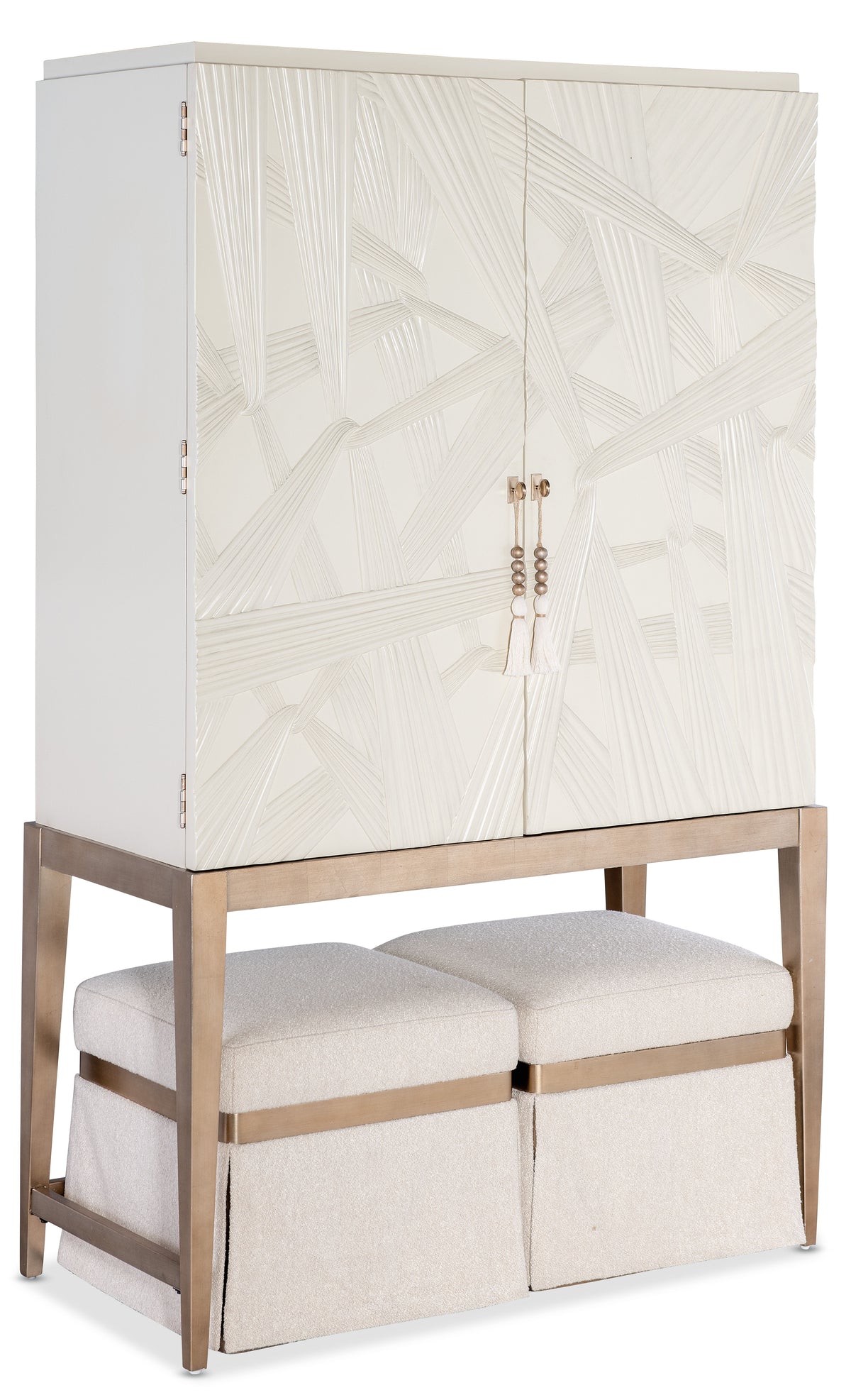 Melange Dream Weaver Pouf - White by Hooker Furniture - View 4
