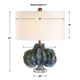 Ruffle Up Table Lamp - Blue by Uttermost - View 8