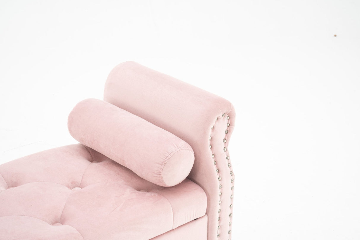 52" Bed Bench Pink Velvet - Home Elegance USA
