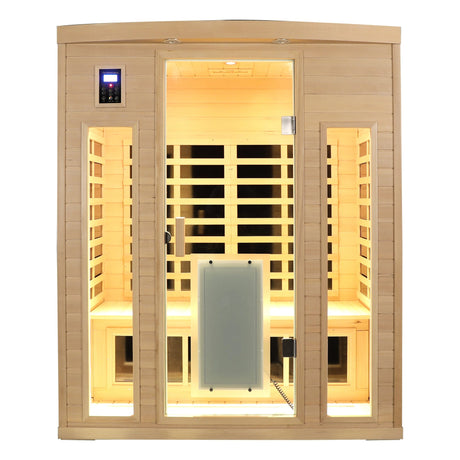 Low EMF Three-Person Far-Infrared Sauna Room with Bluetooth & LED Lighting - sold by Home Elegance USA