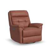 Sophisticated Power Swivel Gliding Recliner With Power Headrest & Lumbar | Flexsteel