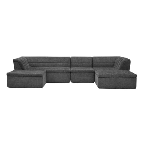 135' U-Shaped Modular Sectional Sofa with Chaise and Movable Ottoman for Living Room, Chenille Upholstered Boneless Couches with Wave-Shaped Armrest, No Pillows Included - sold by Home Elegance USA