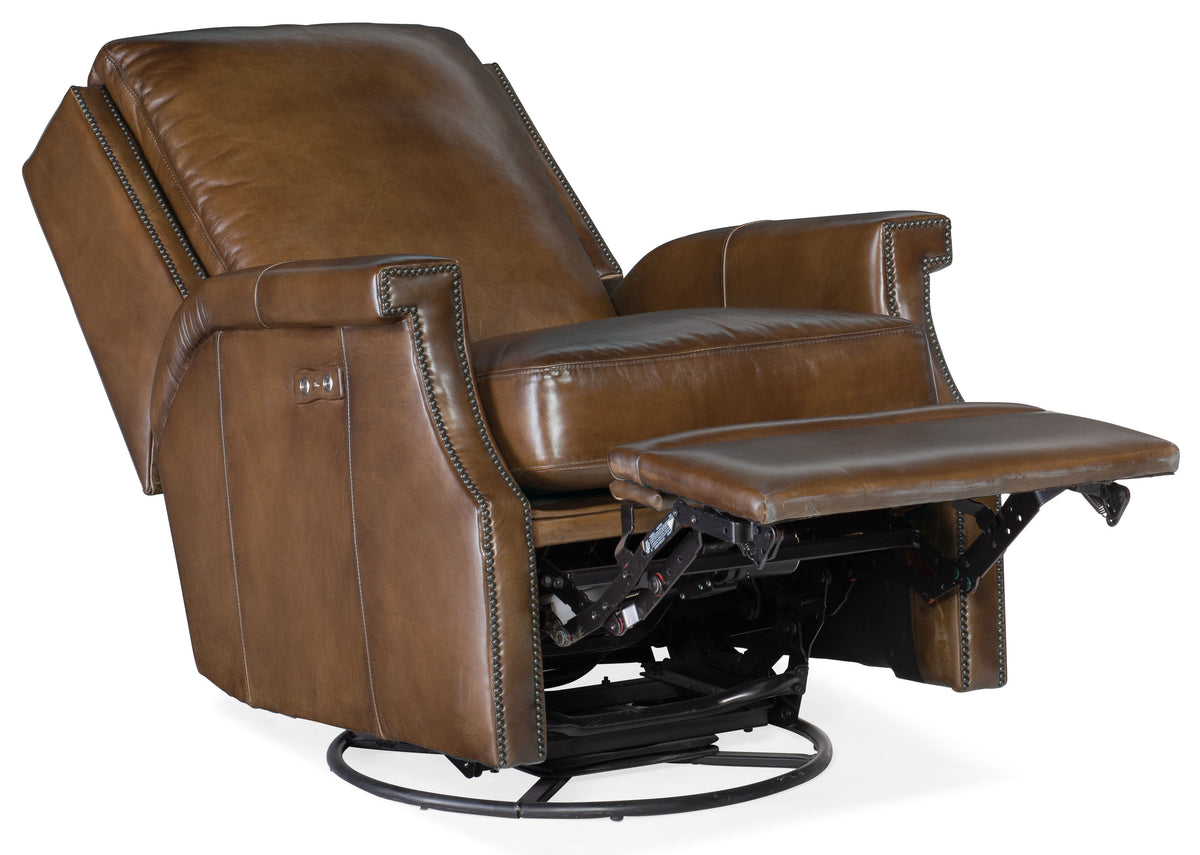 Collin Power Swivel Glider Recliner - Dark Brown by Hooker Furniture - View 3