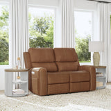 Linden Power Reclining Loveseat With Power Headrests & Lumbar - Caramel | Flexsteel