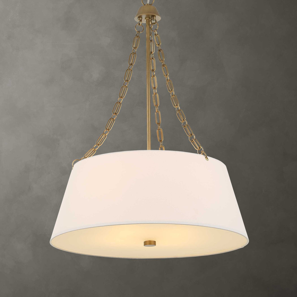 Andalucia 4 Light Drum Pendant - Gold / White by Uttermost - View 2