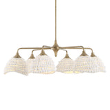 Biddeford 6 Light Beaded Pendant - Gold / White by Uttermost - View 1