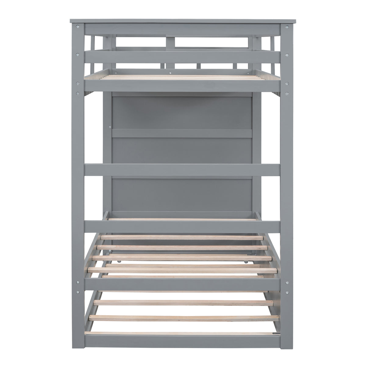 Twin Over Twin Bunk Bed with Trundle and Staircase,Gray(OLD SKU:LT000068AAE) - Home Elegance USA