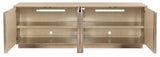 Geometry Entertainment Console Polished Limestone - Beige / Gold by Hooker Furniture - View 4