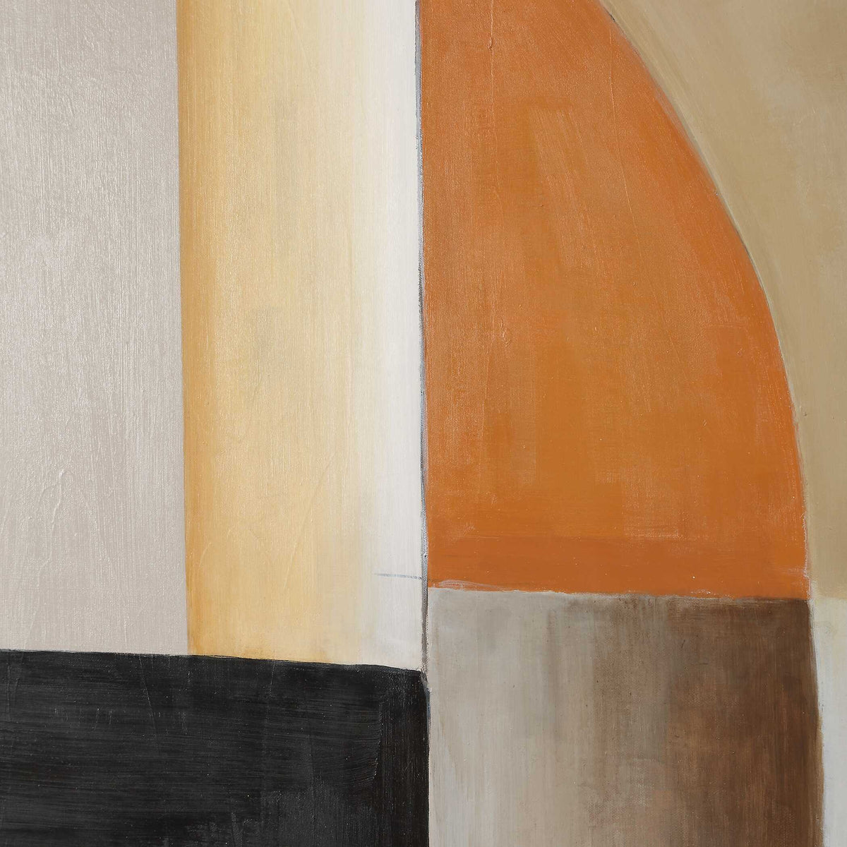 Western Hemisphere Hand Painted Canvas Black / Brown / Gray / Orange - Light Brown / Black by Uttermost - View 5