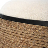 Island Straw Storage Ottoman / Coffee Table - Dark Brown / White by Uttermost - View 4