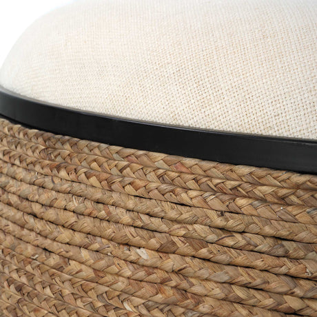 Island Straw Storage Ottoman / Coffee Table - Dark Brown / White by Uttermost - View 4