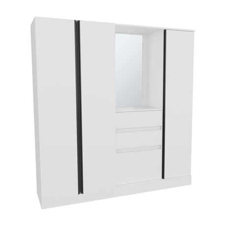 Kamelot 1,80 Armoire With Double Doors, Hanging Rod And Interior Shelves, White - sold by Home Elegance USA