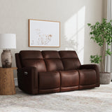Alister Power Gliding Sofa With Power Headrests & Lumbar - Burnt Umber | Flexsteel
