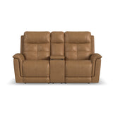 Ranger Power Reclining Loveseat With Console, Power Headrest, Lumbar, Heat & Massage - Oakridge | Flexsteel