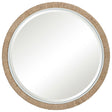Carbet Round Rope Mirror - Light Brown / White by Uttermost - View 1