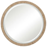 Carbet Round Rope Mirror - Light Brown / White by Uttermost - View 1