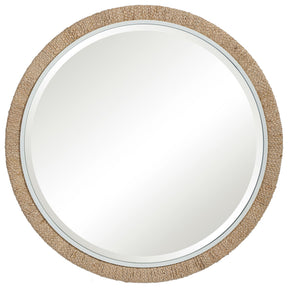 Carbet Round Rope Mirror - Light Brown / White by Uttermost - View 1