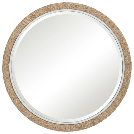 Carbet Round Rope Mirror - Light Brown / White by Uttermost - View 1