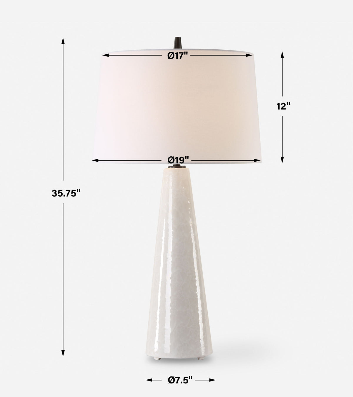 Loire Ivory Glaze Table Lamp - Beige by Uttermost - View 8