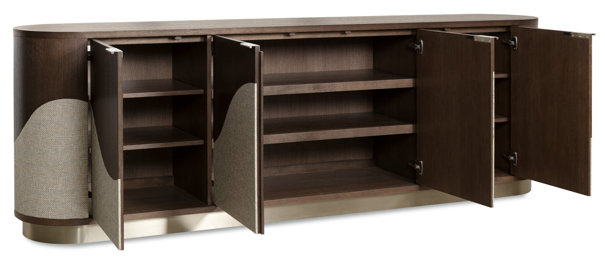 Commerce And Market Roll With It Four-Door Credenza - Dark Brown / Gray by Hooker Furniture - View 8