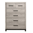 Two-Tone Gray Finish 1pc Bedroom Chest with 5 Storage Drawers Modern Contemporary Furniture