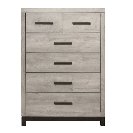 Two-Tone Gray Finish 1pc Bedroom Chest with 5 Storage Drawers Modern Contemporary Furniture