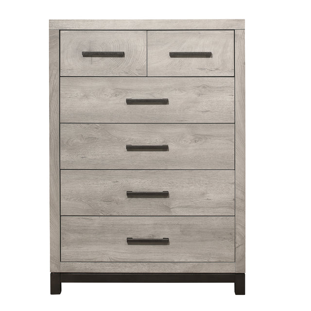 Two-Tone Gray Finish 1pc Bedroom Chest with 5 Storage Drawers Modern Contemporary Furniture