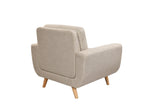 41”Linen Fabric Accent Chair, Mid Century Modern Armchair for Living Room, Bedroom Button Tufted Upholstered Comfy Reading Accent Sofa Chairs, Beige - Home Elegance USA