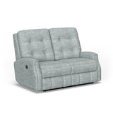 Devon Transitional Fabric Power Reclining Loveseat With Nailhead Trim | Flexsteel