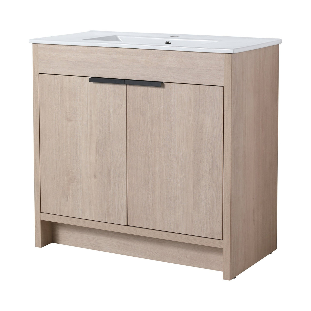 36 Inch Freestanding Bathroom Vanity with White Ceramic Sink & 2 Soft - Close Cabinet Doors (BVB02436PLO - F - BL9090B),W1286S00063 - W999S00065 - image - 17