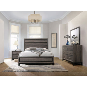 Carina Grey Oak and Black 4-piece Queen Panel Bedroom Set - sold by Home Elegance USA