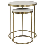 Aragon Nesting Tables (Set of 2) White - Bronze by Uttermost - View 4