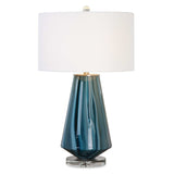 Pescara Glass Lamp Teal-Gray - Blue / White by Uttermost - View 1