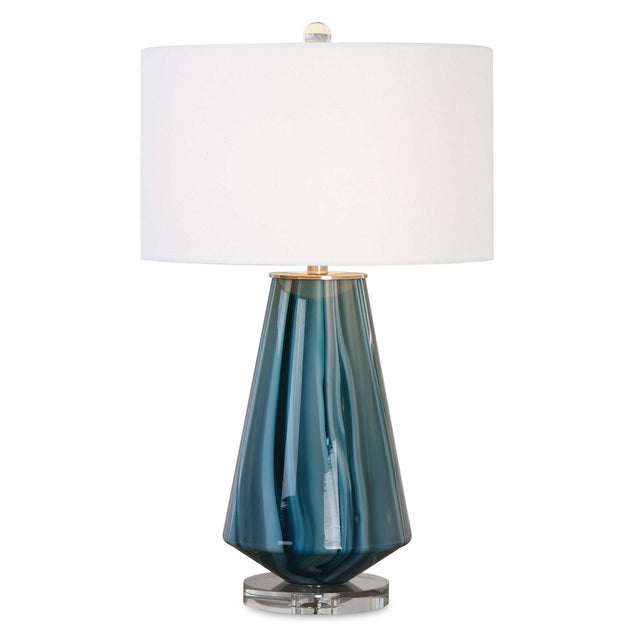 Pescara Glass Lamp Teal-Gray - Blue / White by Uttermost - View 1