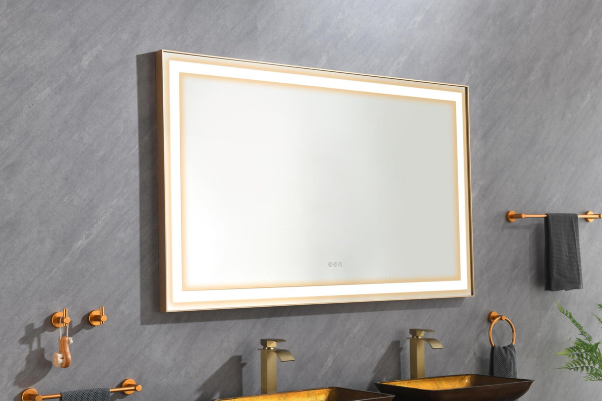 60*36 LED Lighted Bathroom Wall Mounted Mirror with High Lumen+Anti - Fog Separately Control - W1272119870 - image - 6