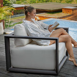 Remsen Outdoor Lounge Chair Black / Oyster - Black / White by Uttermost - View 10