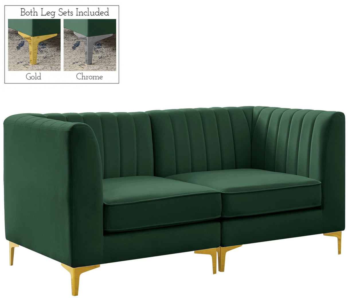 Alina - Modular Sectional - Green - Fabric - 604Green - S67 - Home Elegance USA - 1