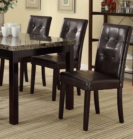 Faux Marble Table Top Upholstered chairs 7pc Dining set Dining Table and 6x Side Chairs Tufted Back Chair - sold by Home Elegance USA